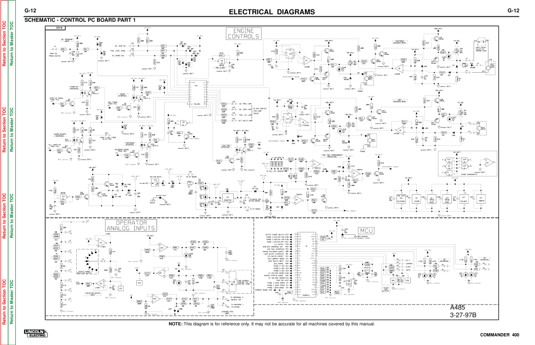 Lincoln Electric SVM133-B service manual Schematic Control PC Board Part 