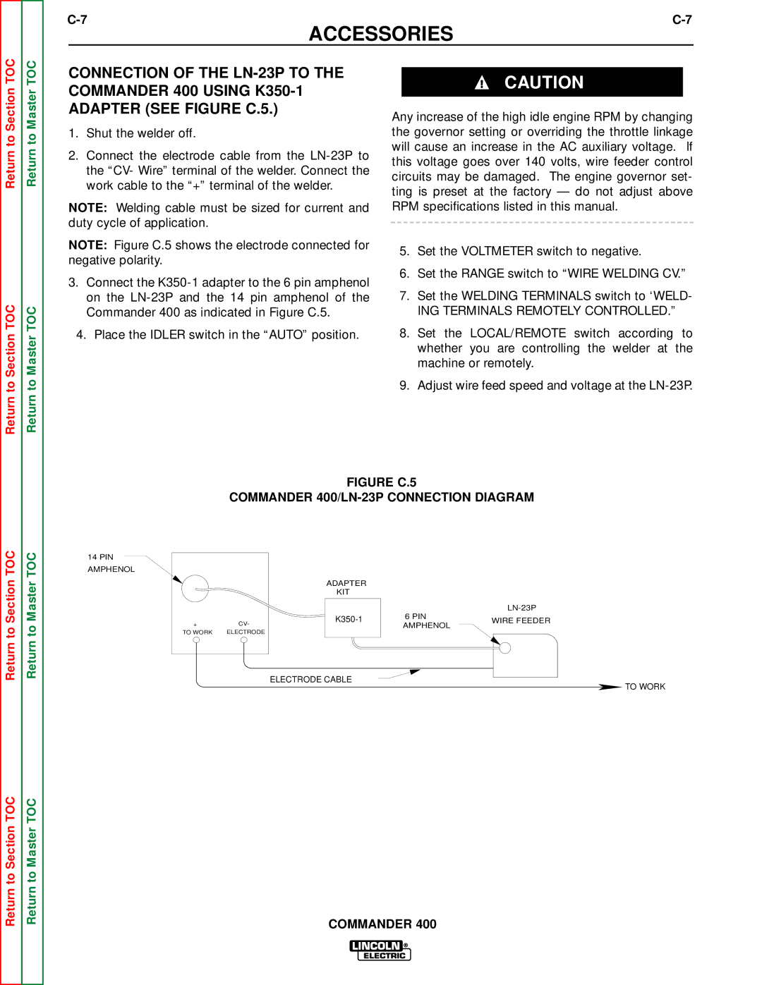 Lincoln Electric SVM133-B service manual Electrode Cable To Work 