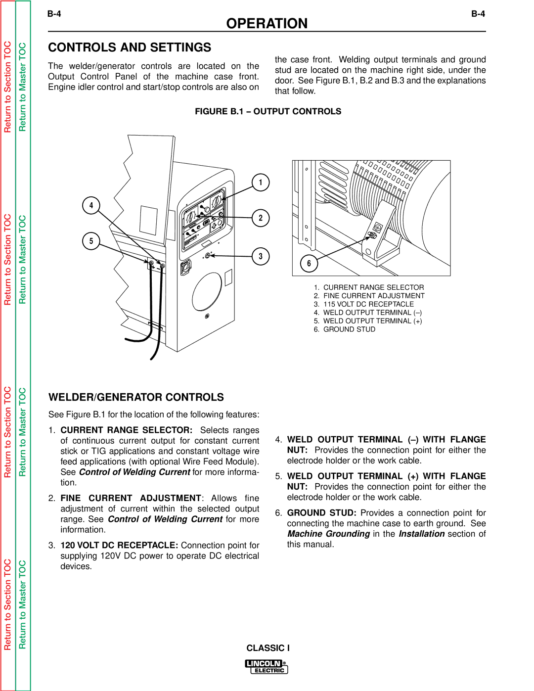 Lincoln Electric SVM134-A service manual Controls and Settings, WELDER/GENERATOR Controls 