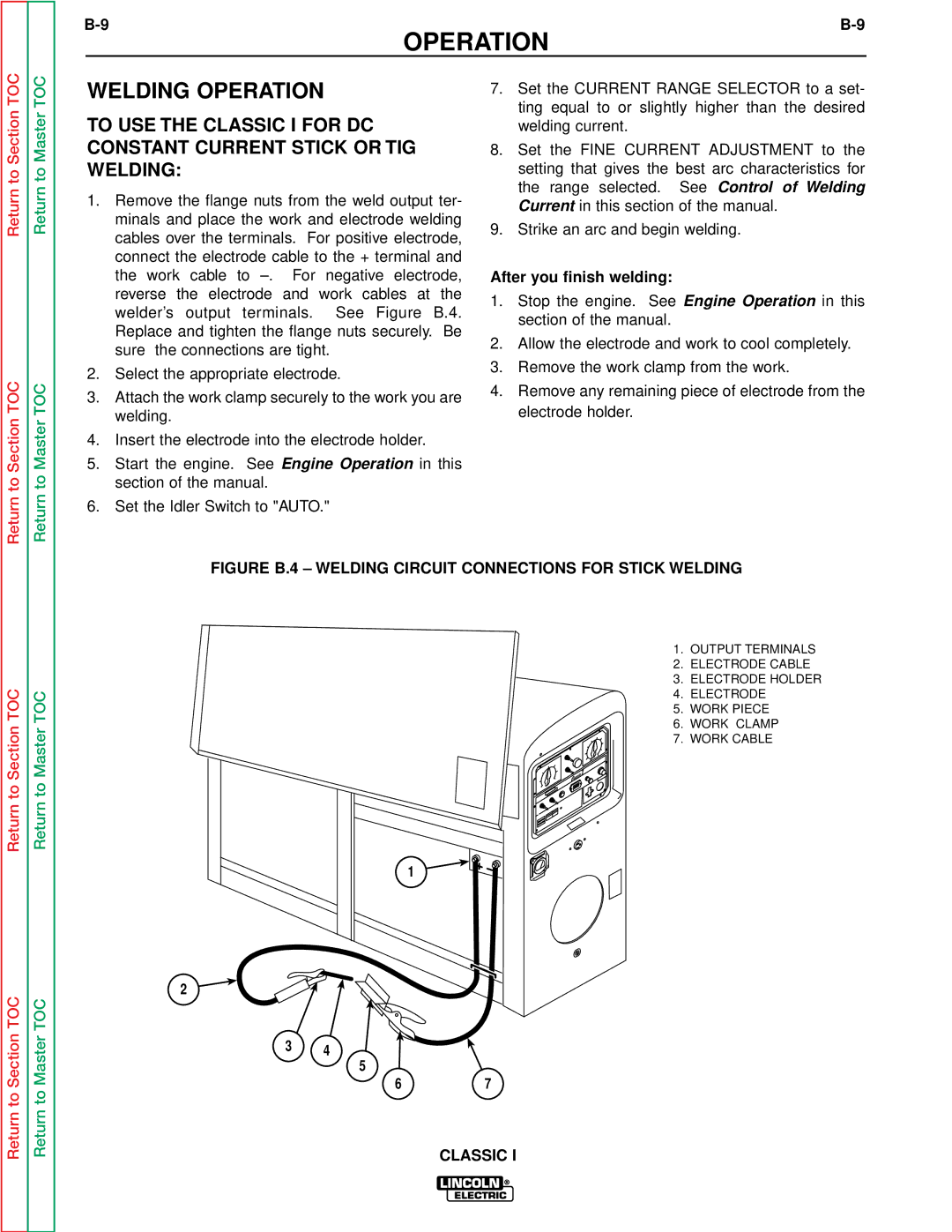 Lincoln Electric SVM134-A service manual Welding Operation, After you finish welding 