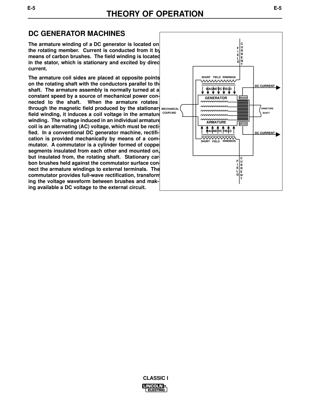 Lincoln Electric SVM134-A service manual DC Generator Machines 