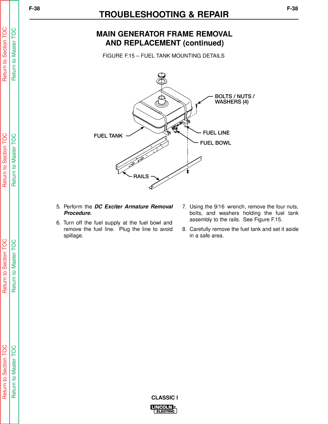 Lincoln Electric SVM134-A service manual Perform the DC Exciter Armature Removal 