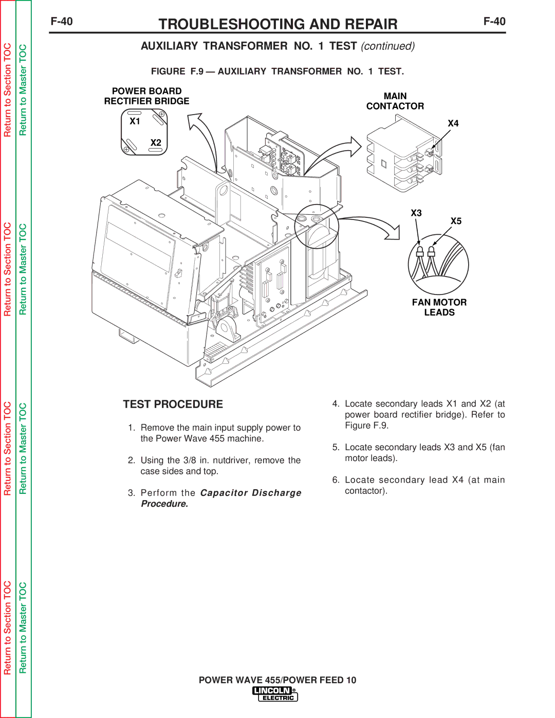 Lincoln Electric SVM135-B service manual FAN Motor Leads 