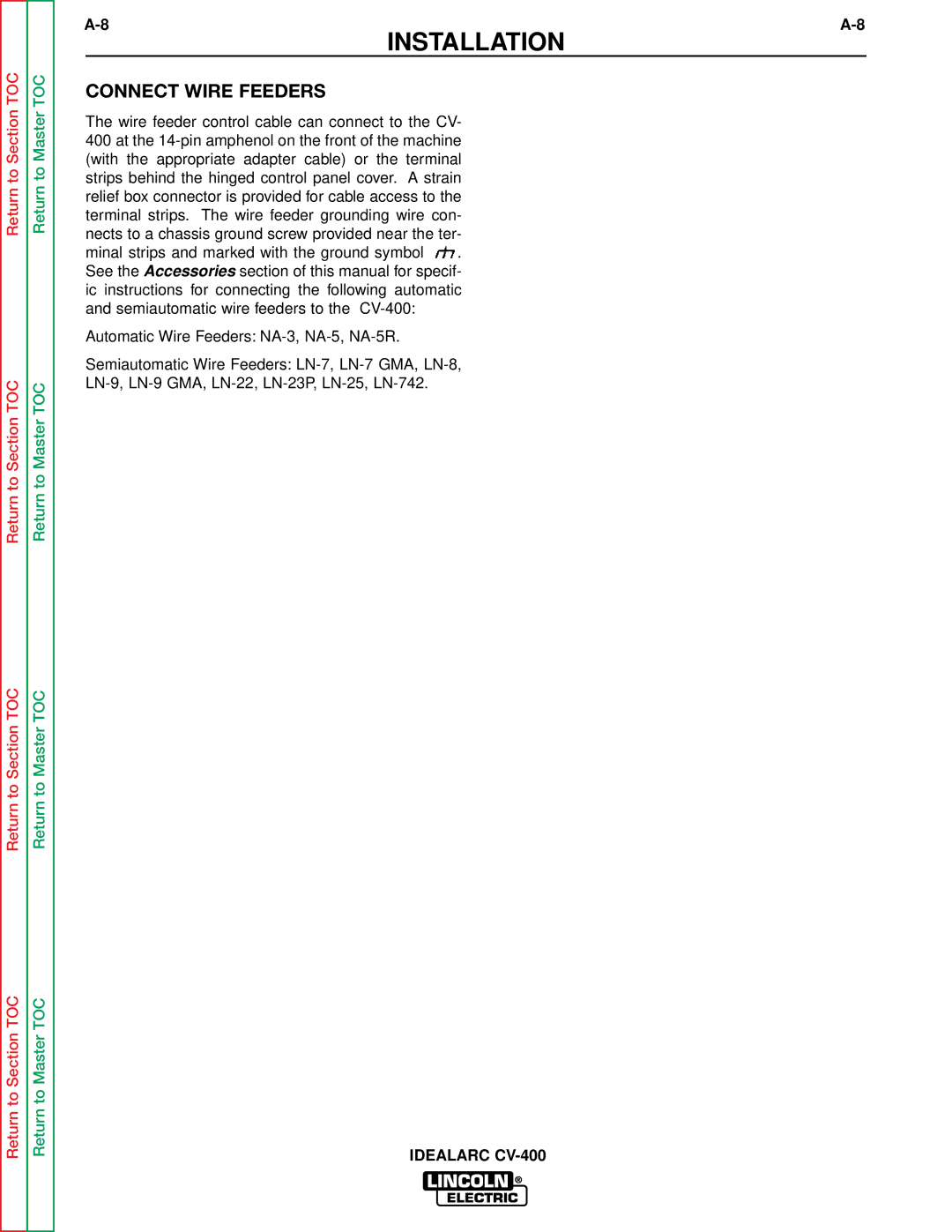 Lincoln Electric SVM136-A service manual Connect Wire Feeders 