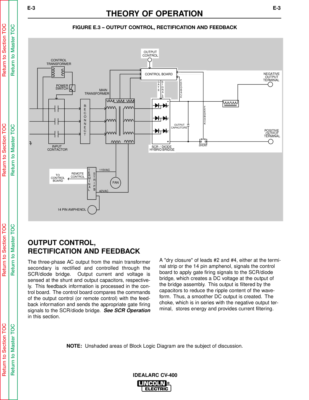 Lincoln Electric SVM136-A service manual Output CONTROL, Rectification and Feedback 