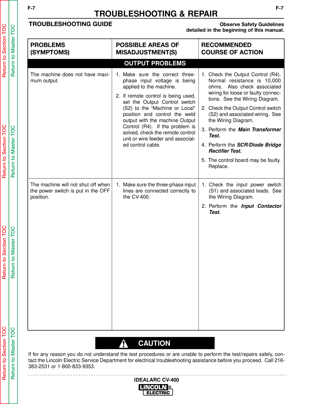 Lincoln Electric SVM136-A service manual Perform the SCR/Diode Bridge 