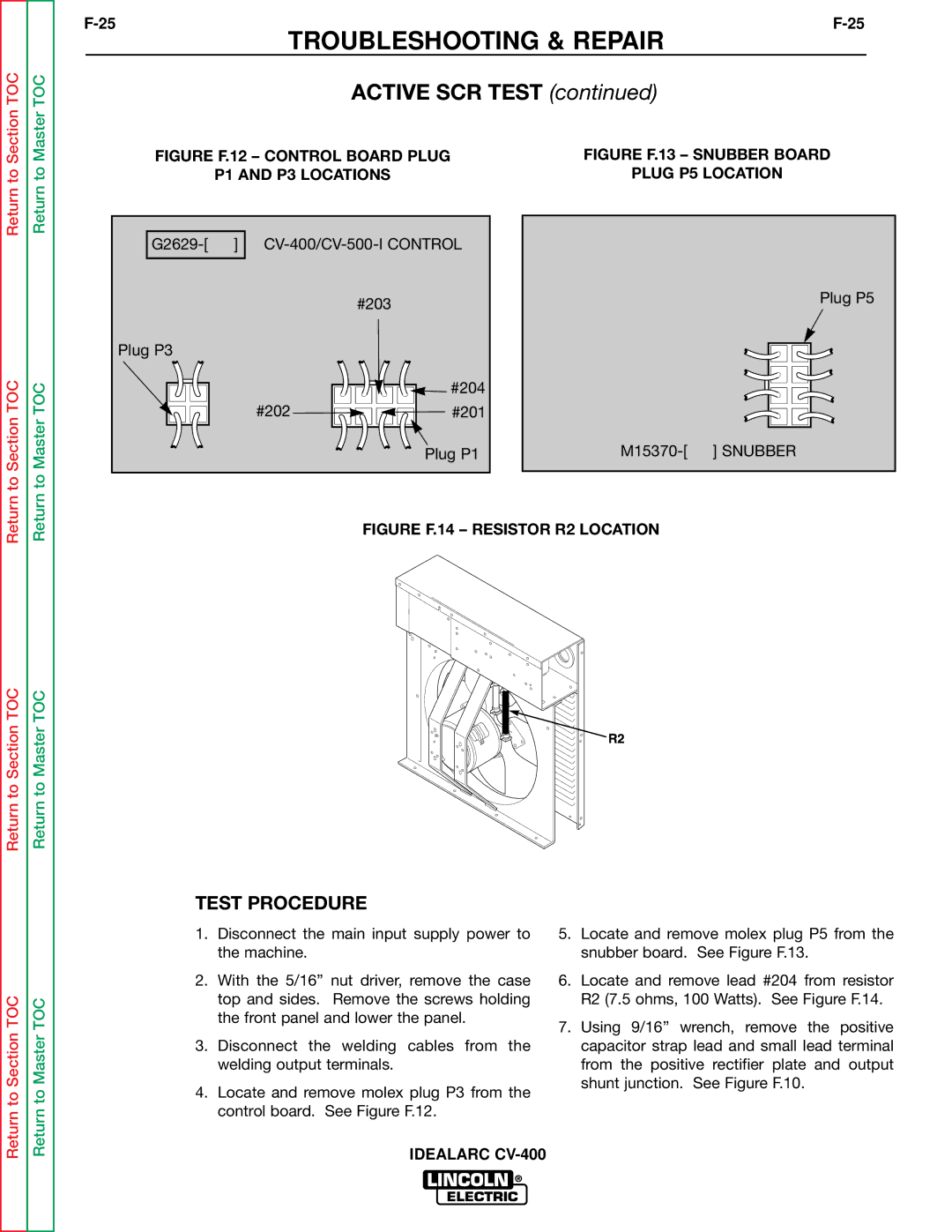 Lincoln Electric SVM136-A service manual Active SCR Test 