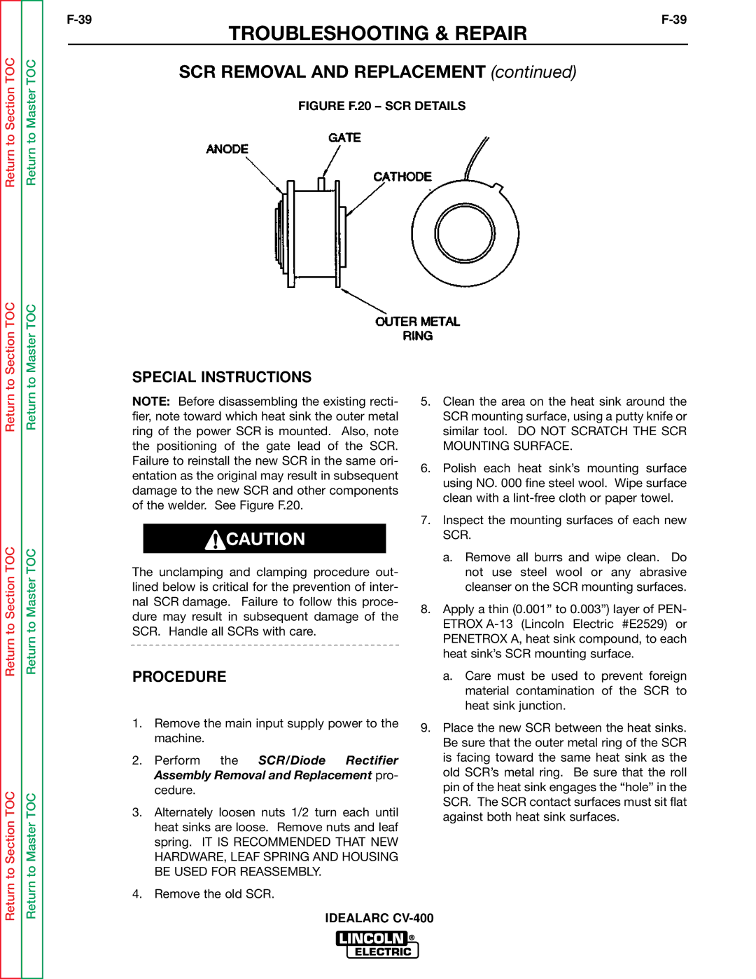 Lincoln Electric SVM136-A service manual SCR Removal and Replacement 