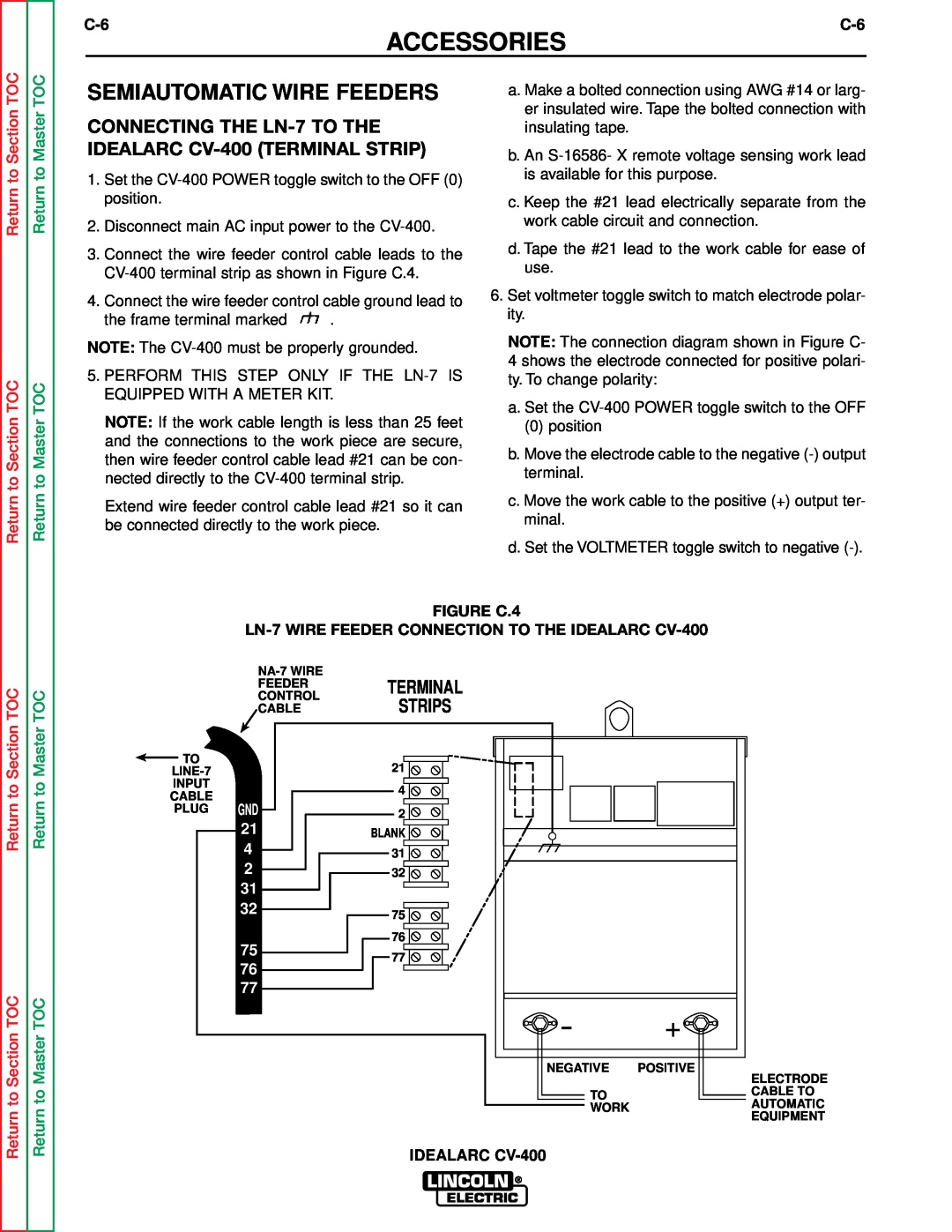 Lincoln Electric SVM136-A service manual Semiautomatic Wire Feeders, Accessories, Feederterminal, Return to Master TOC 