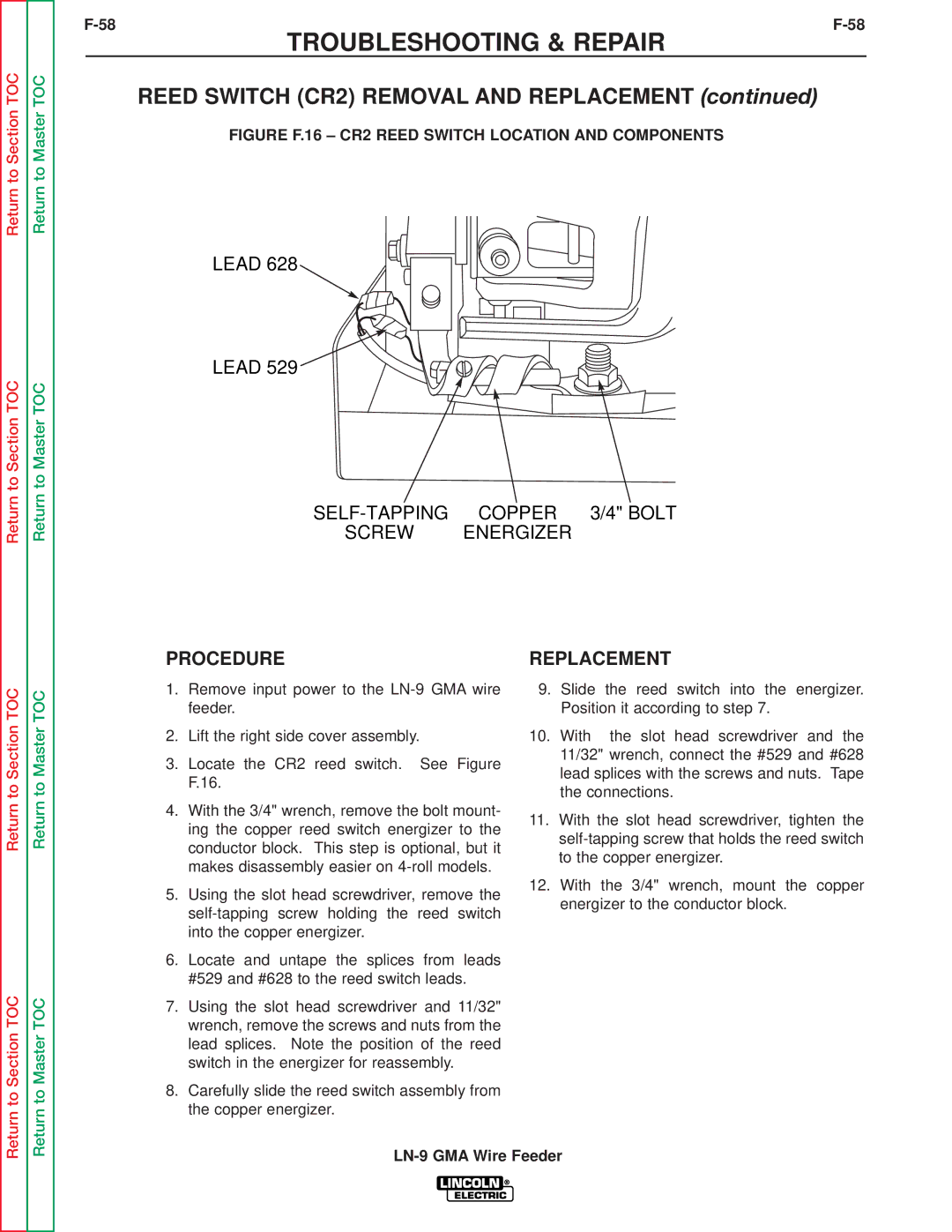 Lincoln Electric SVM138-A service manual Reed Switch CR2 Removal and Replacement 