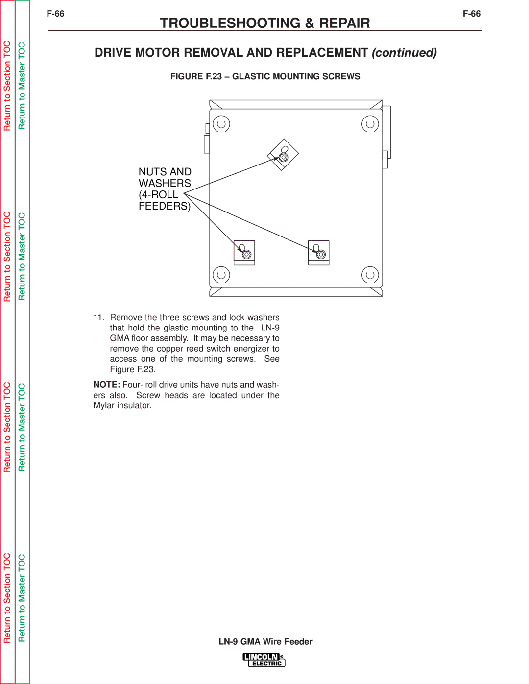 Lincoln Electric SVM138-A service manual Nuts and Washers 4-ROLL Feeders 