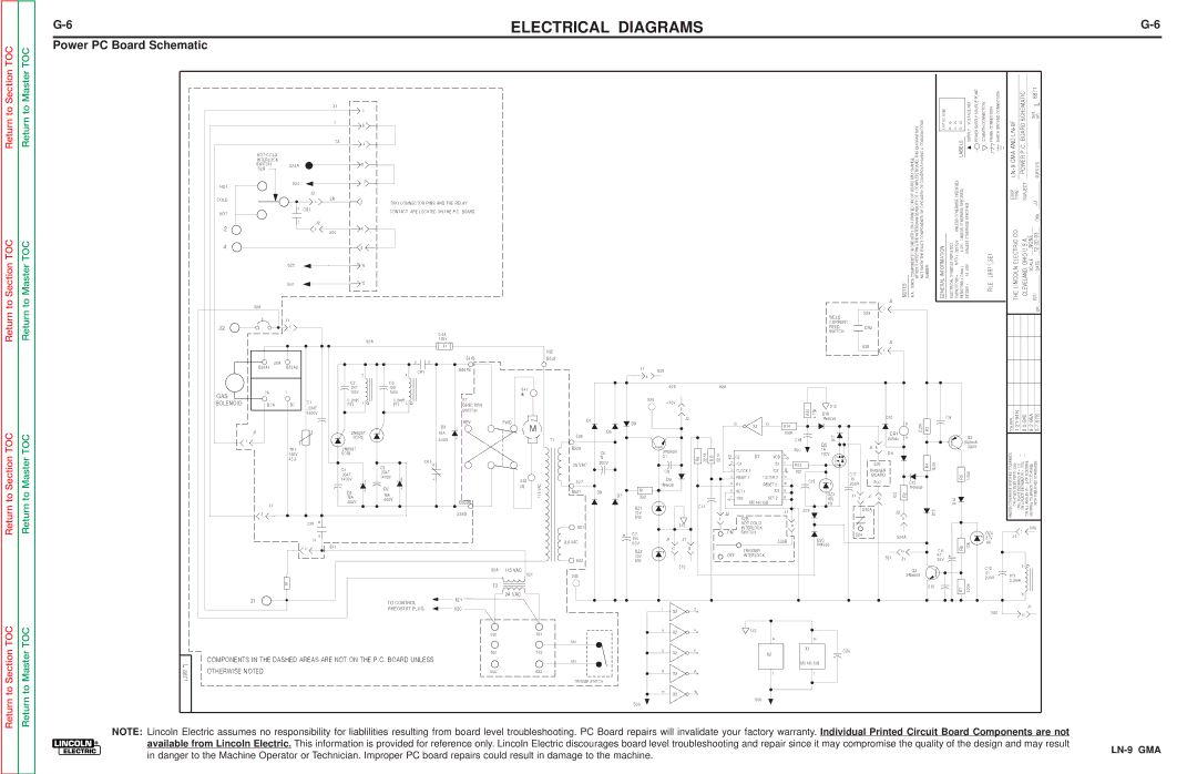 Lincoln Electric SVM138-A service manual Power PC Board Schematic, SHT. no 