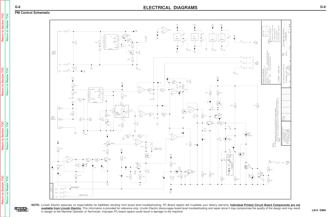 Lincoln Electric SVM138-A service manual PM Control Schematic, Circuit 