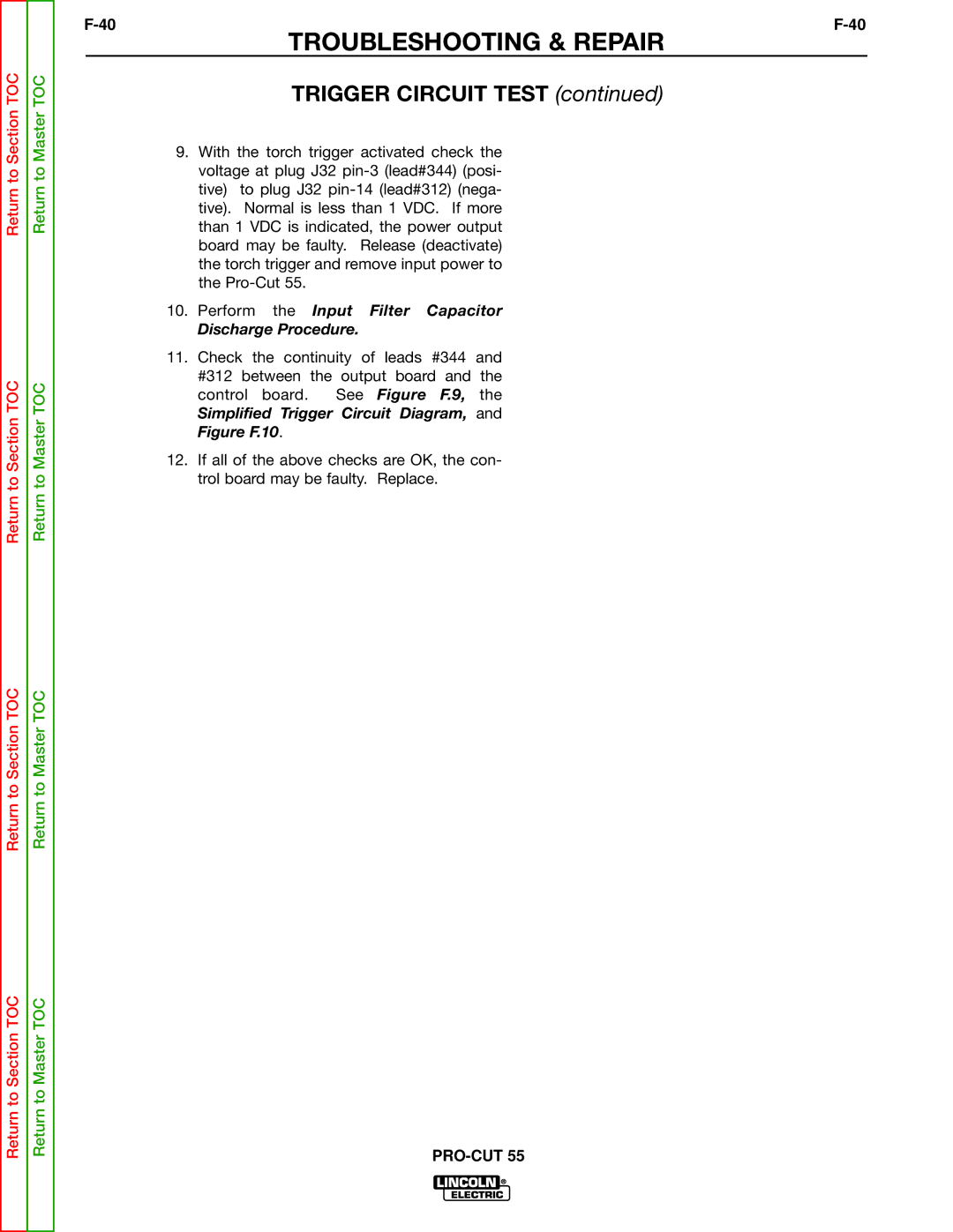 Lincoln Electric SVM140-A service manual Perform the Input Filter Capacitor Discharge Procedure 