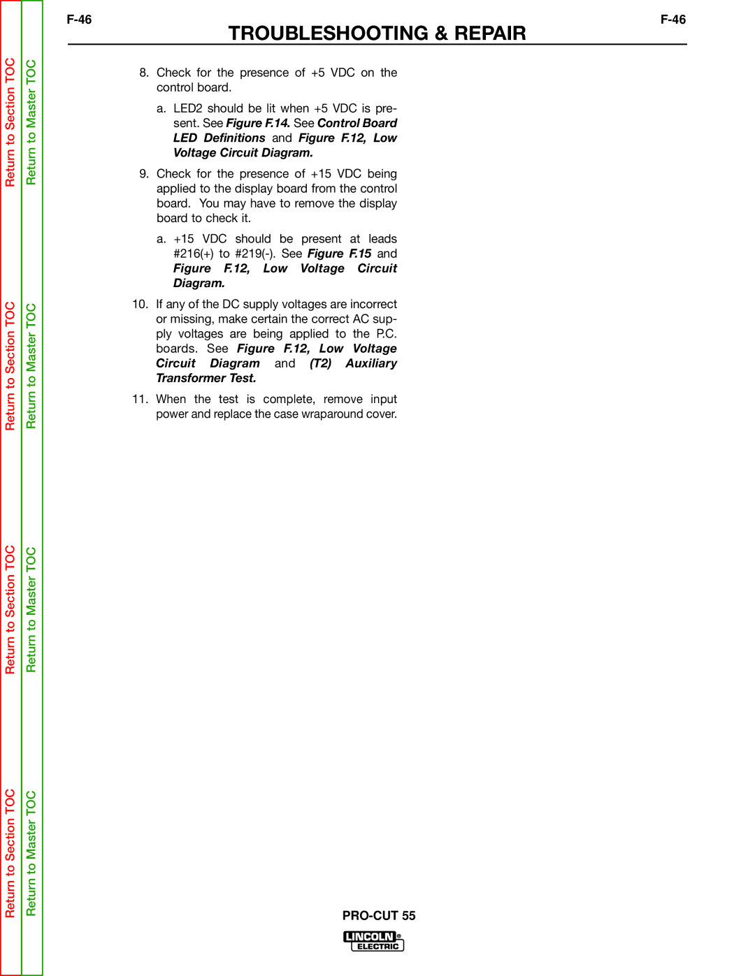 Lincoln Electric SVM140-A service manual Figure F.12, Low Voltage Circuit Diagram 