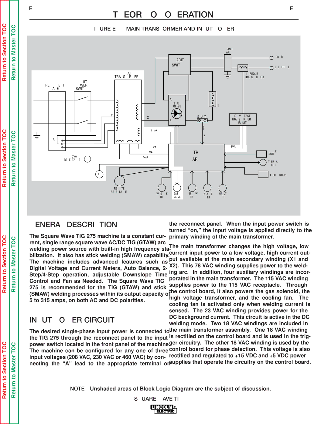 Lincoln Electric SVM141-A service manual Theory of Operation, Input Power Circuit 