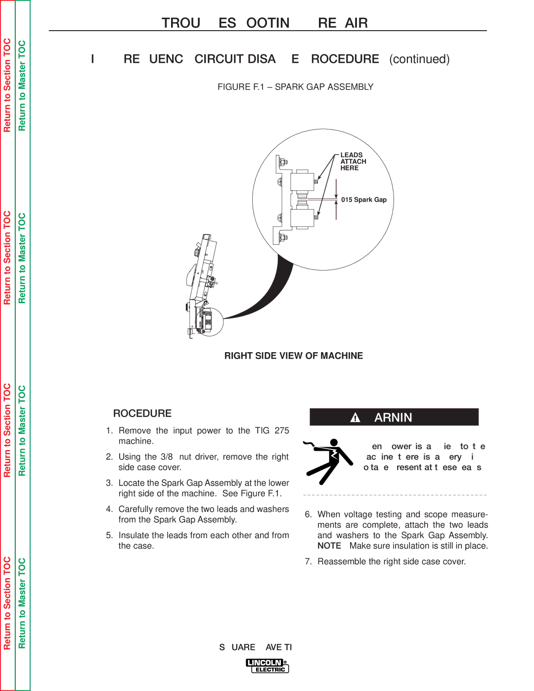 Lincoln Electric SVM141-A service manual High Frequency Circuit Disable Procedure 