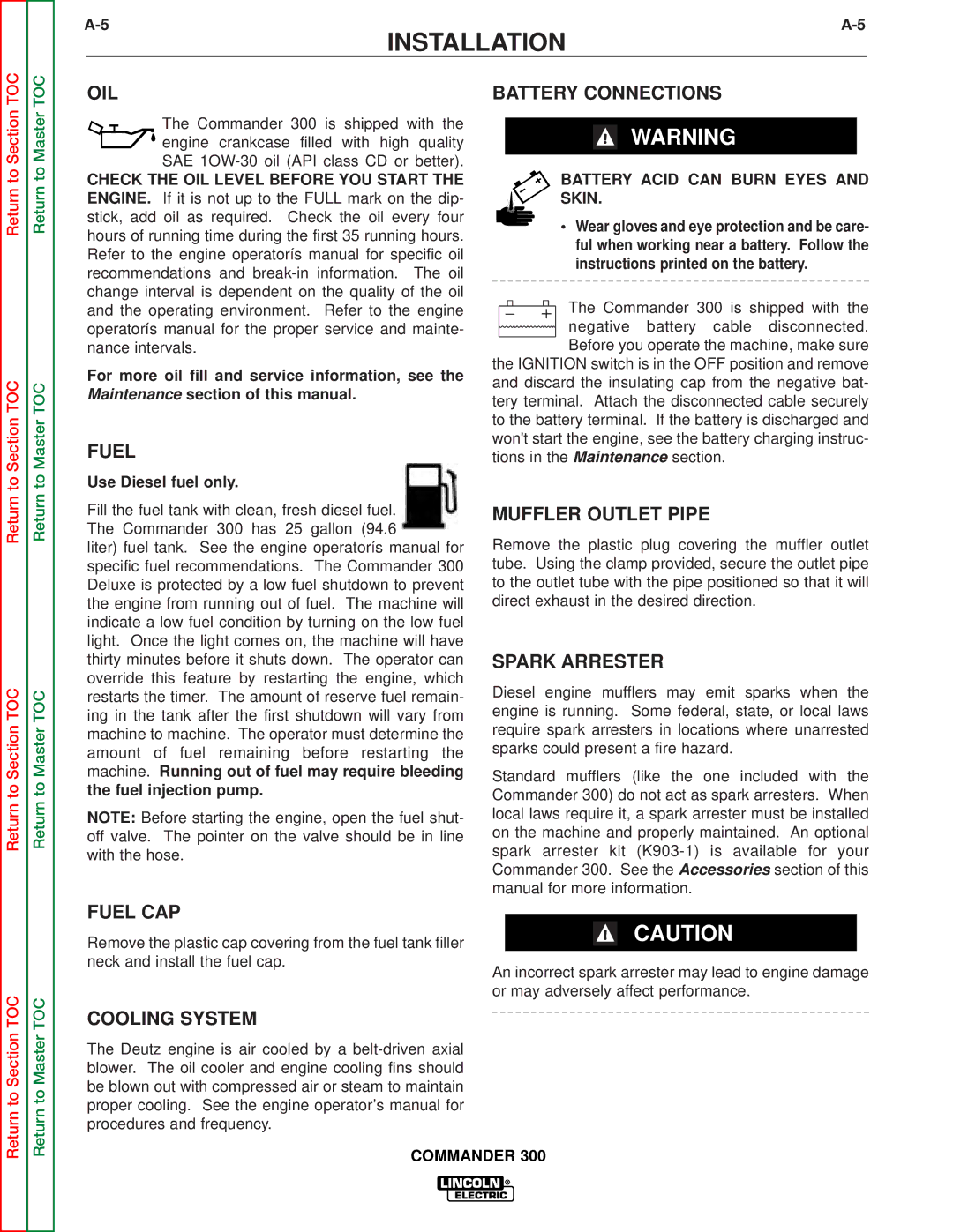 Lincoln Electric SVM145-B service manual Oil 