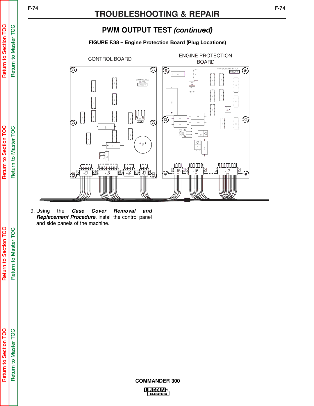 Lincoln Electric SVM145-B service manual Figure F.38 Engine Protection Board Plug Locations 