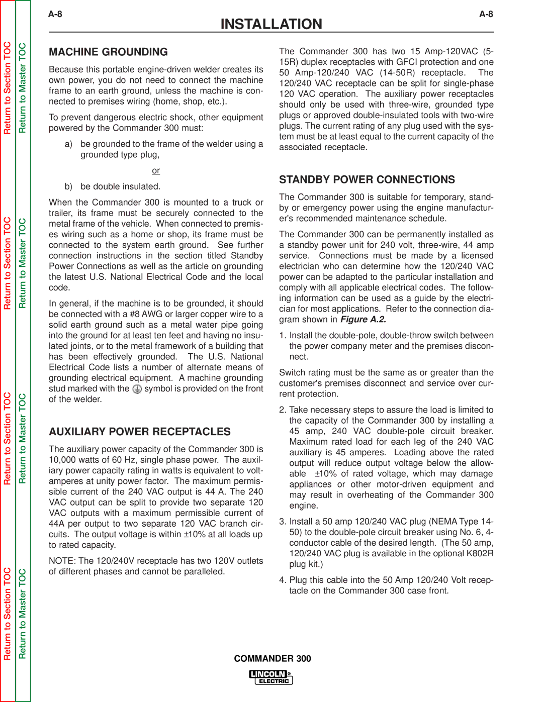 Lincoln Electric SVM145-B service manual Machine Grounding 