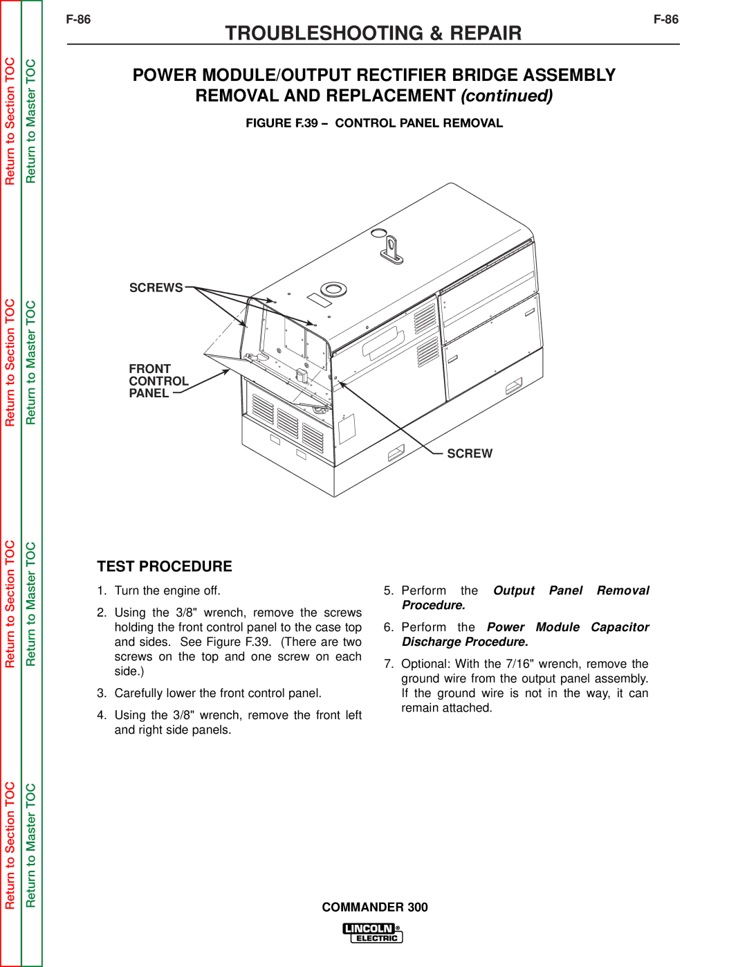 Lincoln Electric SVM145-B service manual Power MODULE/OUTPUT Rectifier Bridge Assembly, Removal and Replacement 