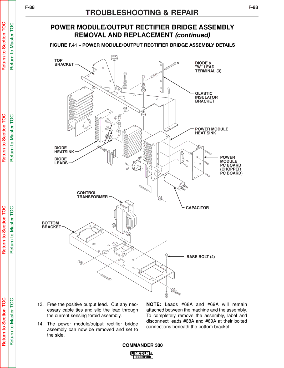 Lincoln Electric SVM145-B service manual To Section TOC 