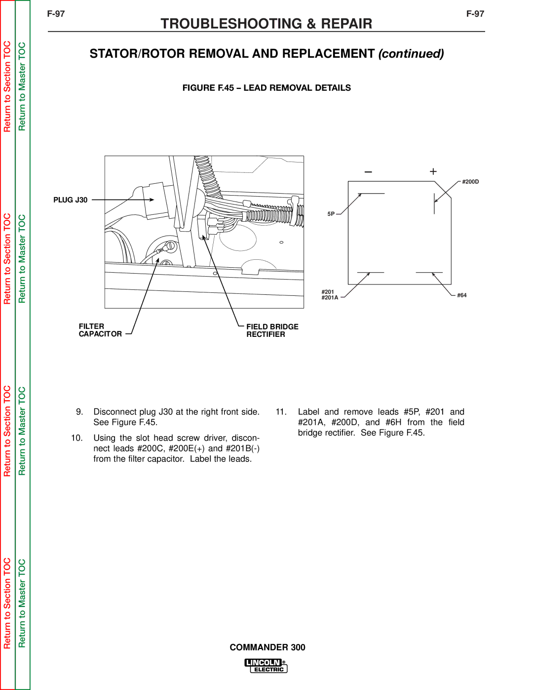 Lincoln Electric SVM145-B service manual Figure F.45 Lead Removal Details 