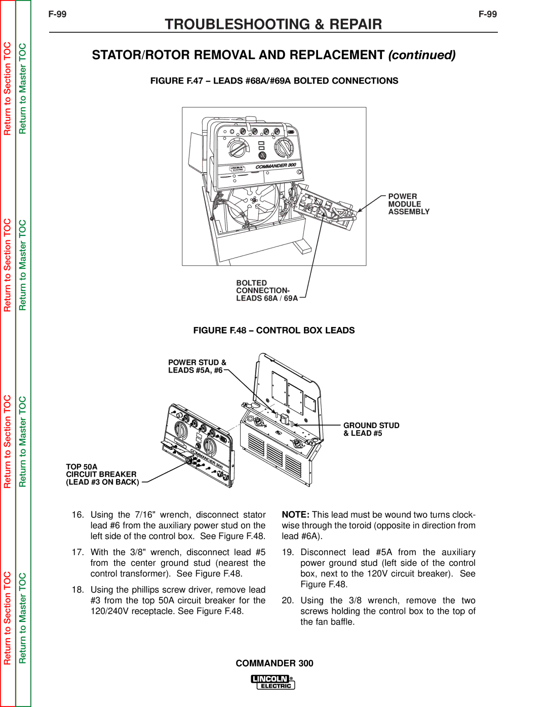 Lincoln Electric SVM145-B service manual Figure F.47 Leads #68A/#69A Bolted Connections 