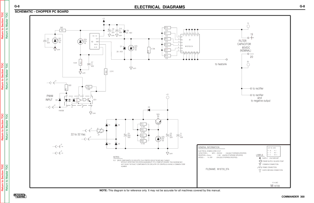 Lincoln Electric SVM145-B service manual Schematic Chopper PC Board, 80VDC 