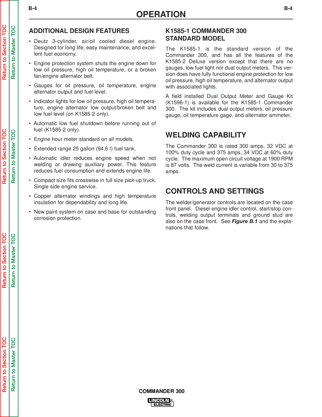 Lincoln Electric SVM145-B service manual Welding Capability, Controls and Settings 