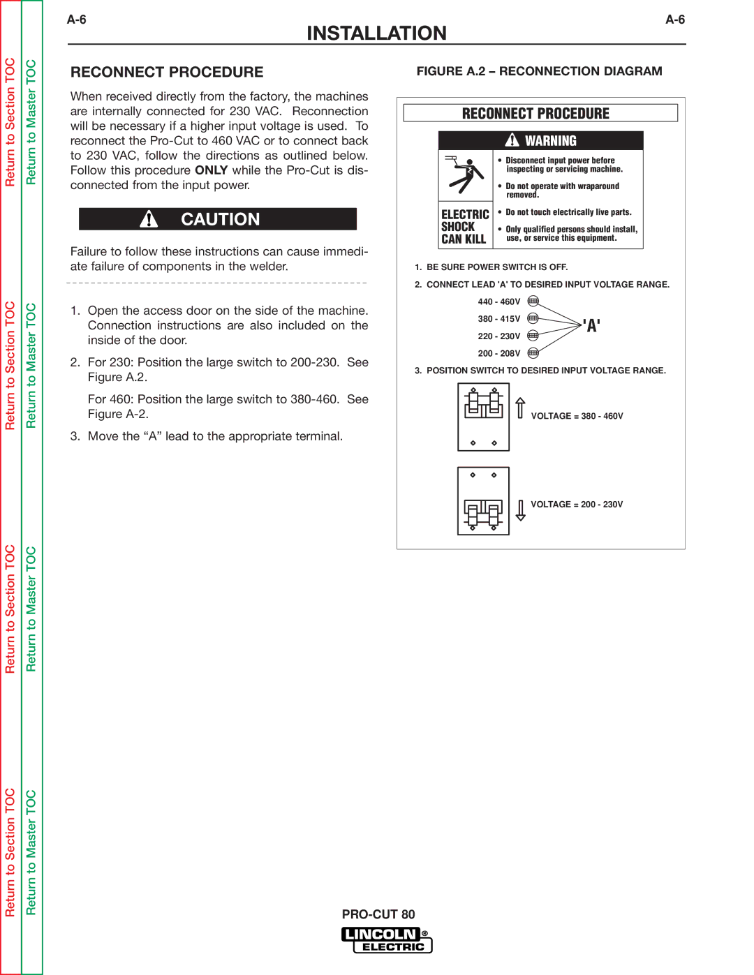 Lincoln Electric SVM146-A service manual Reconnect Procedure 