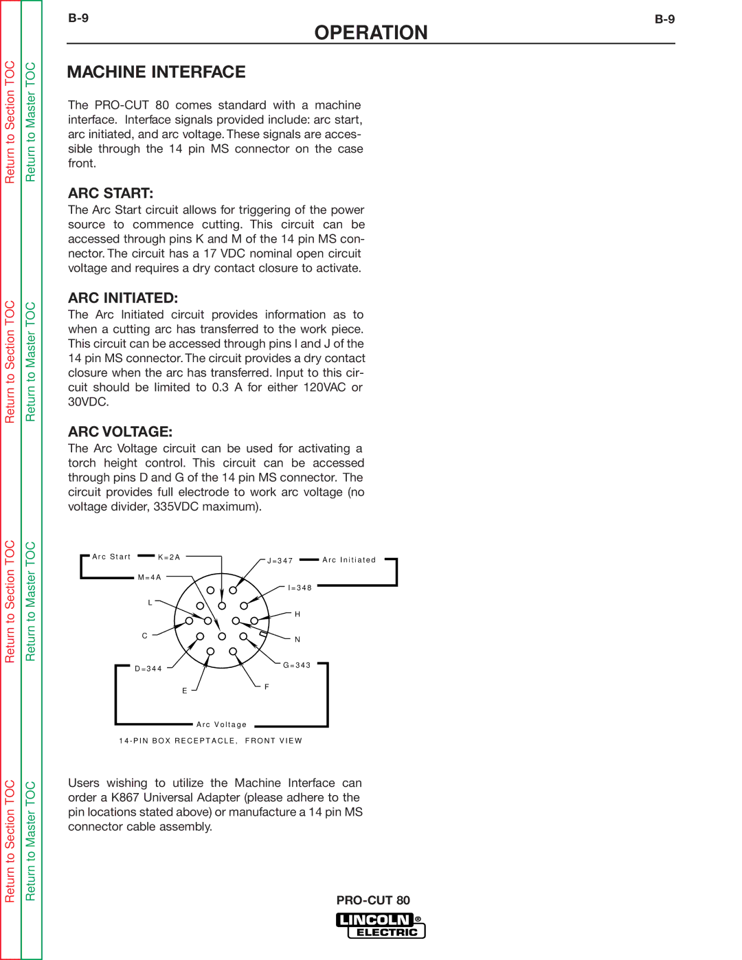 Lincoln Electric SVM146-A service manual ARC Start, ARC Initiated, ARC Voltage 