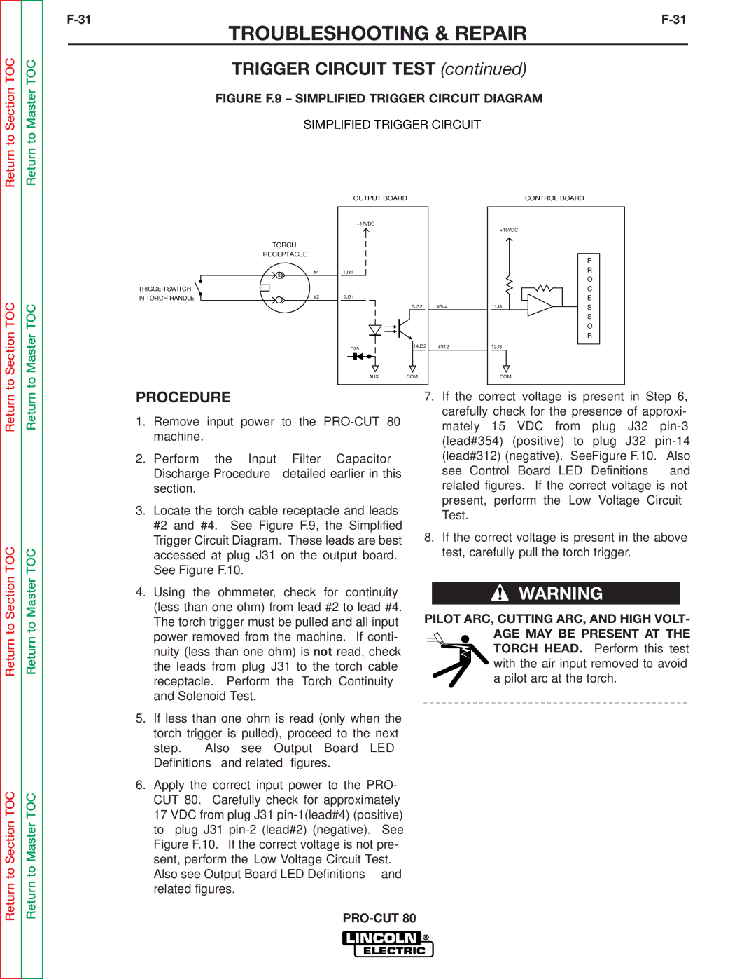 Lincoln Electric SVM146-A service manual Trigger Circuit Test, Simplified Trigger Circuit 