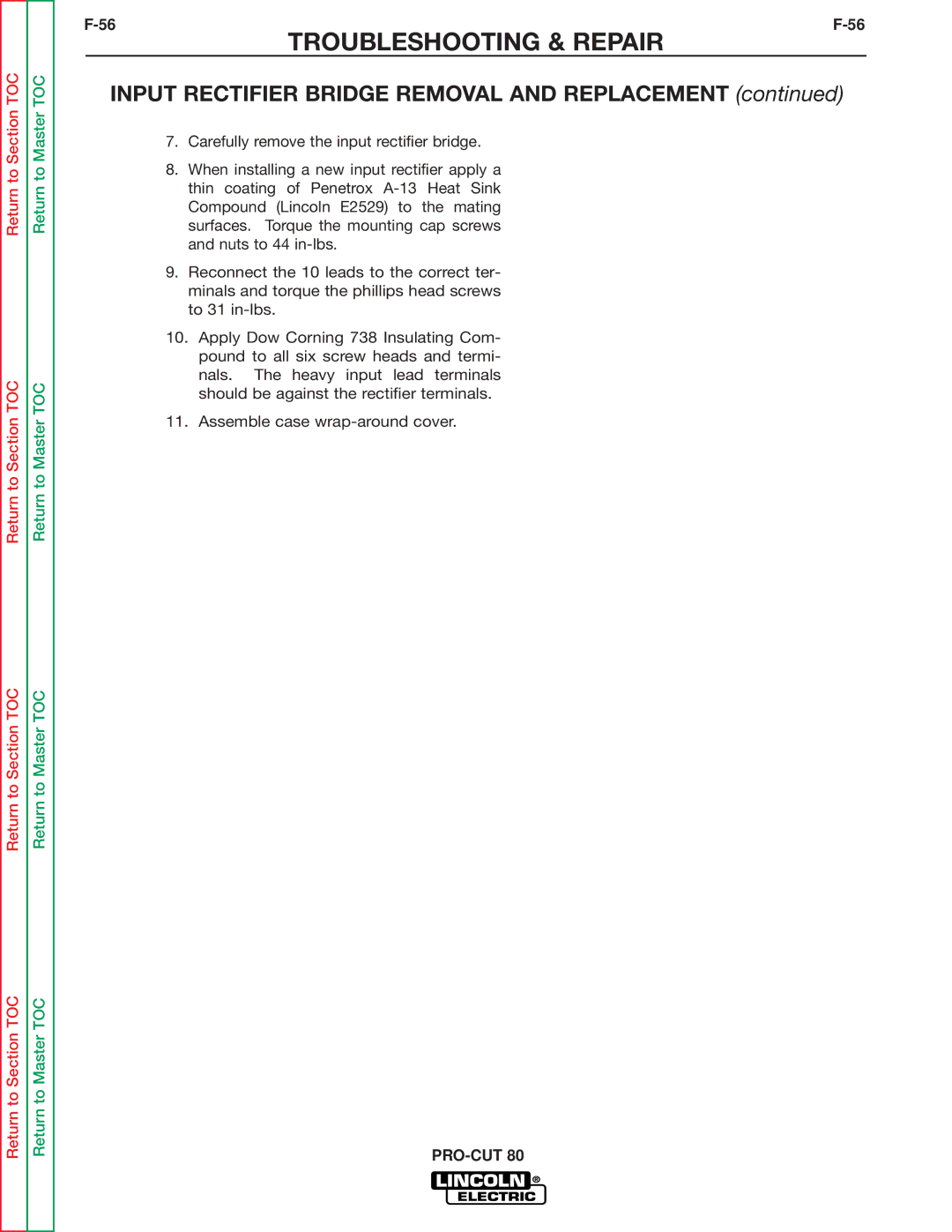 Lincoln Electric SVM146-A service manual Troubleshooting & Repair 