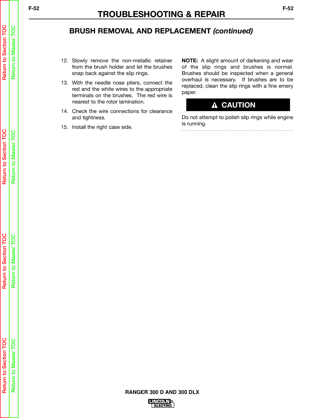 Lincoln Electric SVM148-B service manual Section TOC 