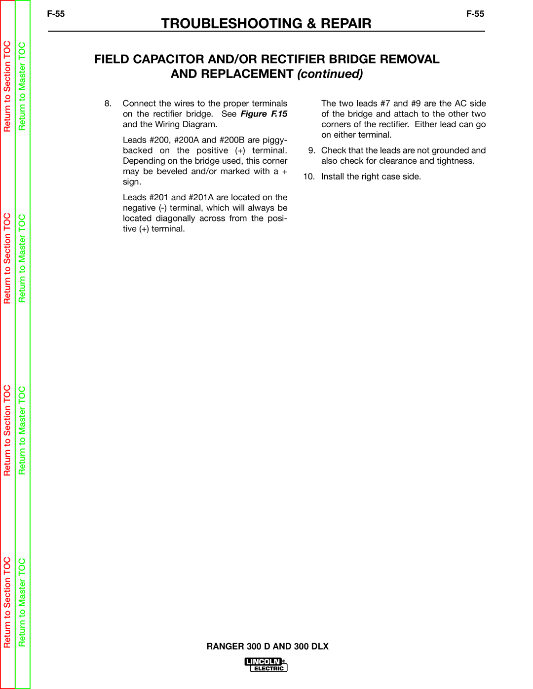 Lincoln Electric SVM148-B service manual To Section TOC 