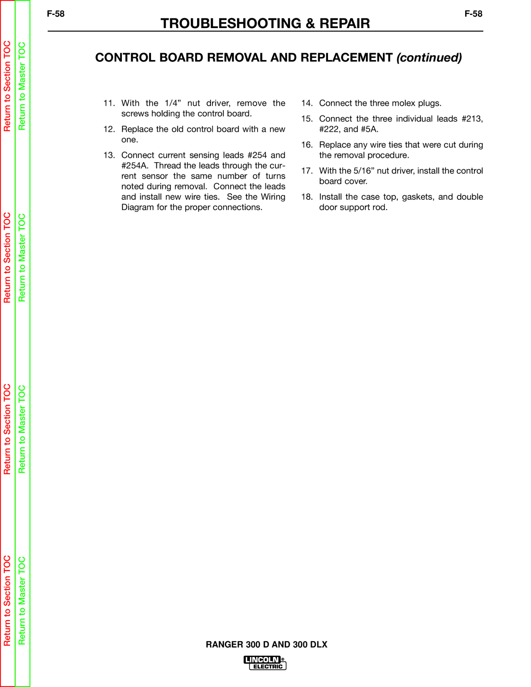 Lincoln Electric SVM148-B service manual To Section TOC 