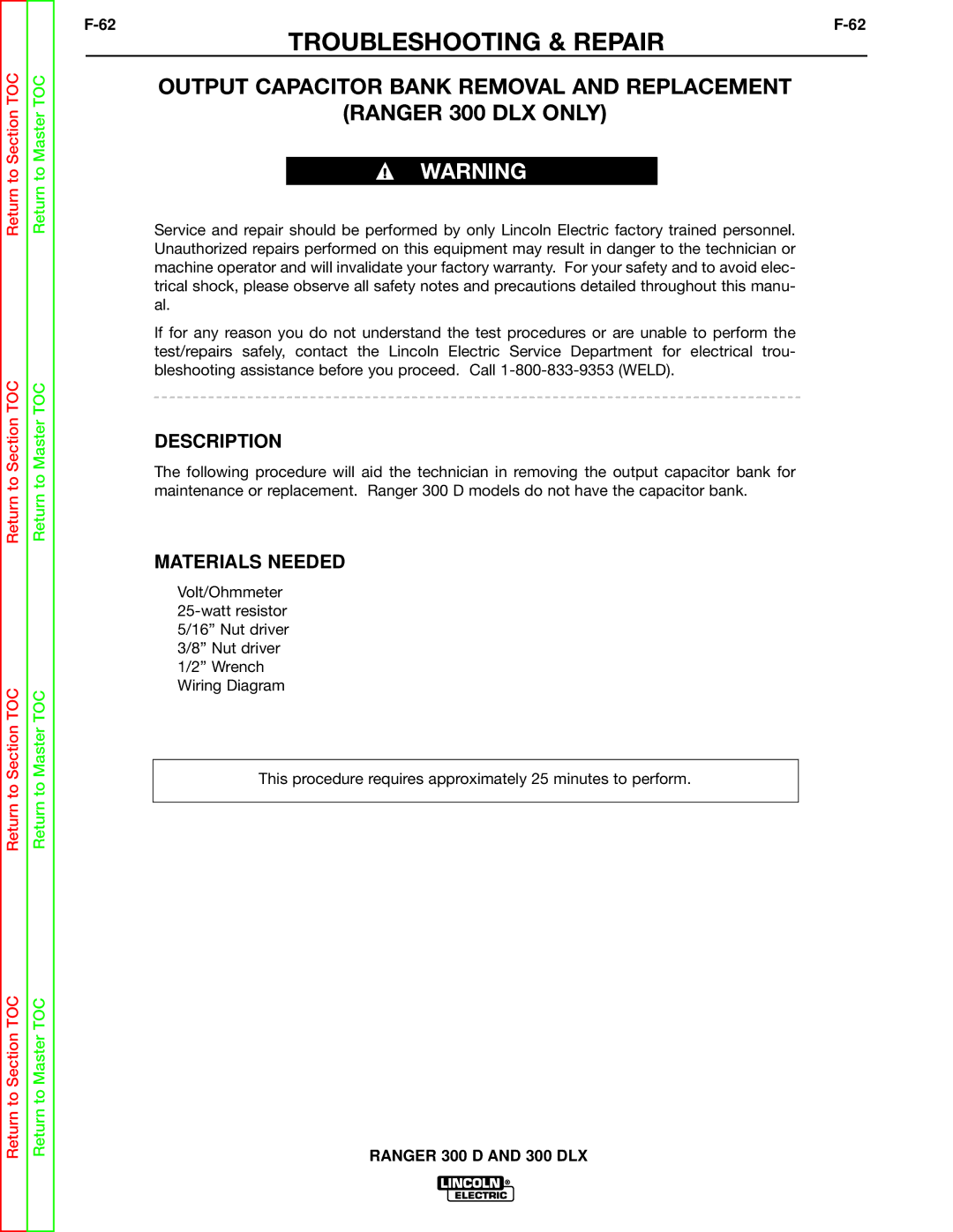 Lincoln Electric SVM148-B service manual Description 