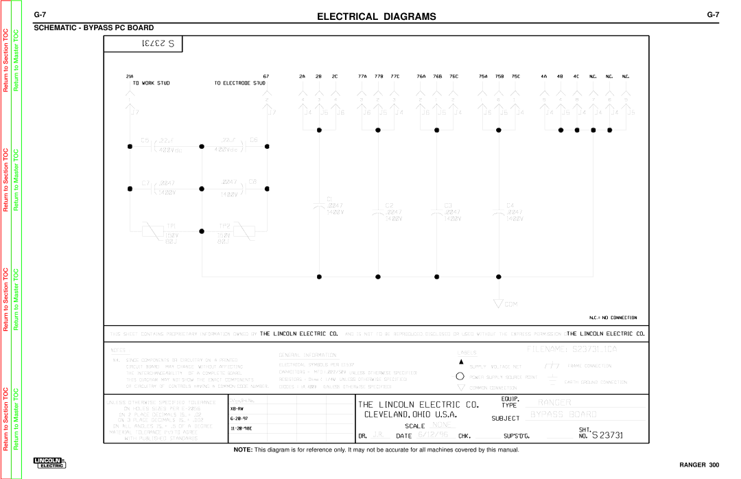 Lincoln Electric SVM148-B service manual Schematic Bypass PC Board 