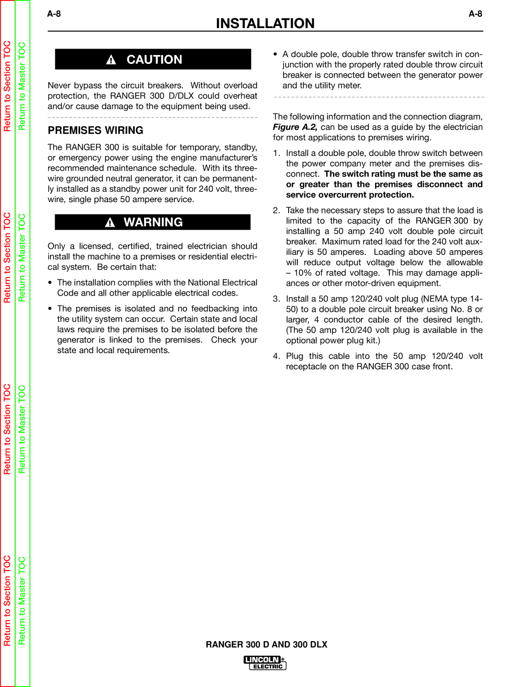 Lincoln Electric SVM148-B service manual Premises Wiring 