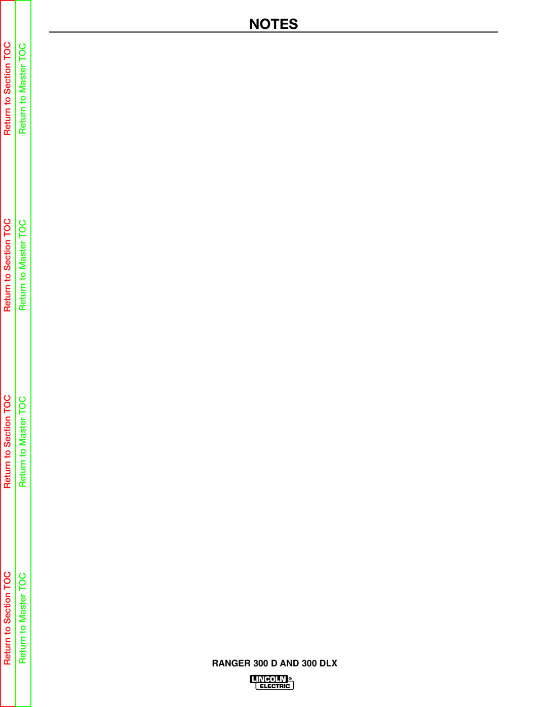Lincoln Electric SVM148-B service manual Ranger 300 D and 300 DLX 