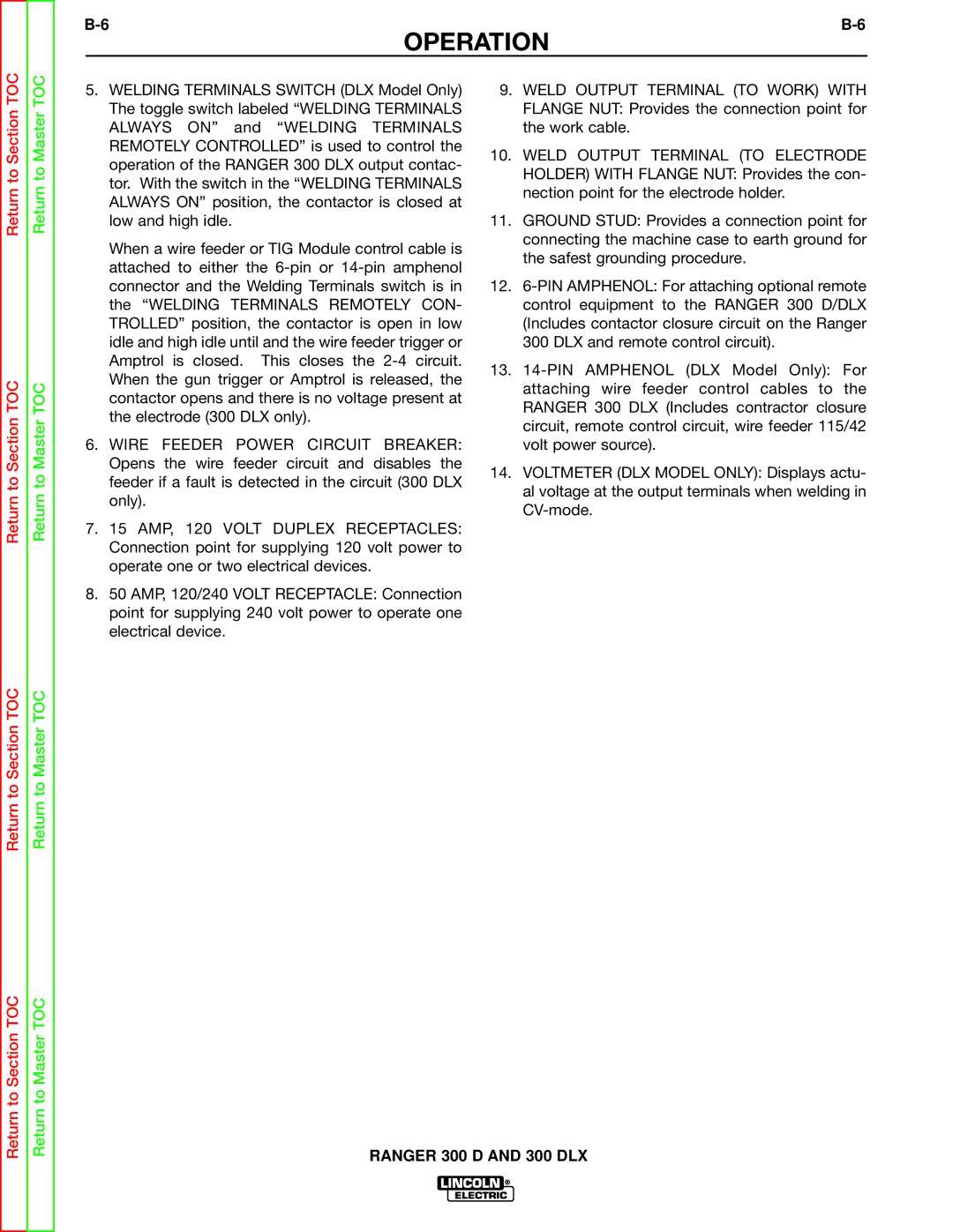 Lincoln Electric SVM148-B service manual Operation 