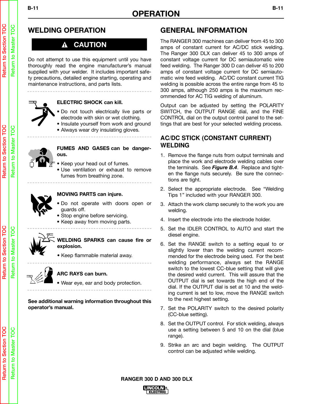 Lincoln Electric SVM148-B service manual Welding Operation 