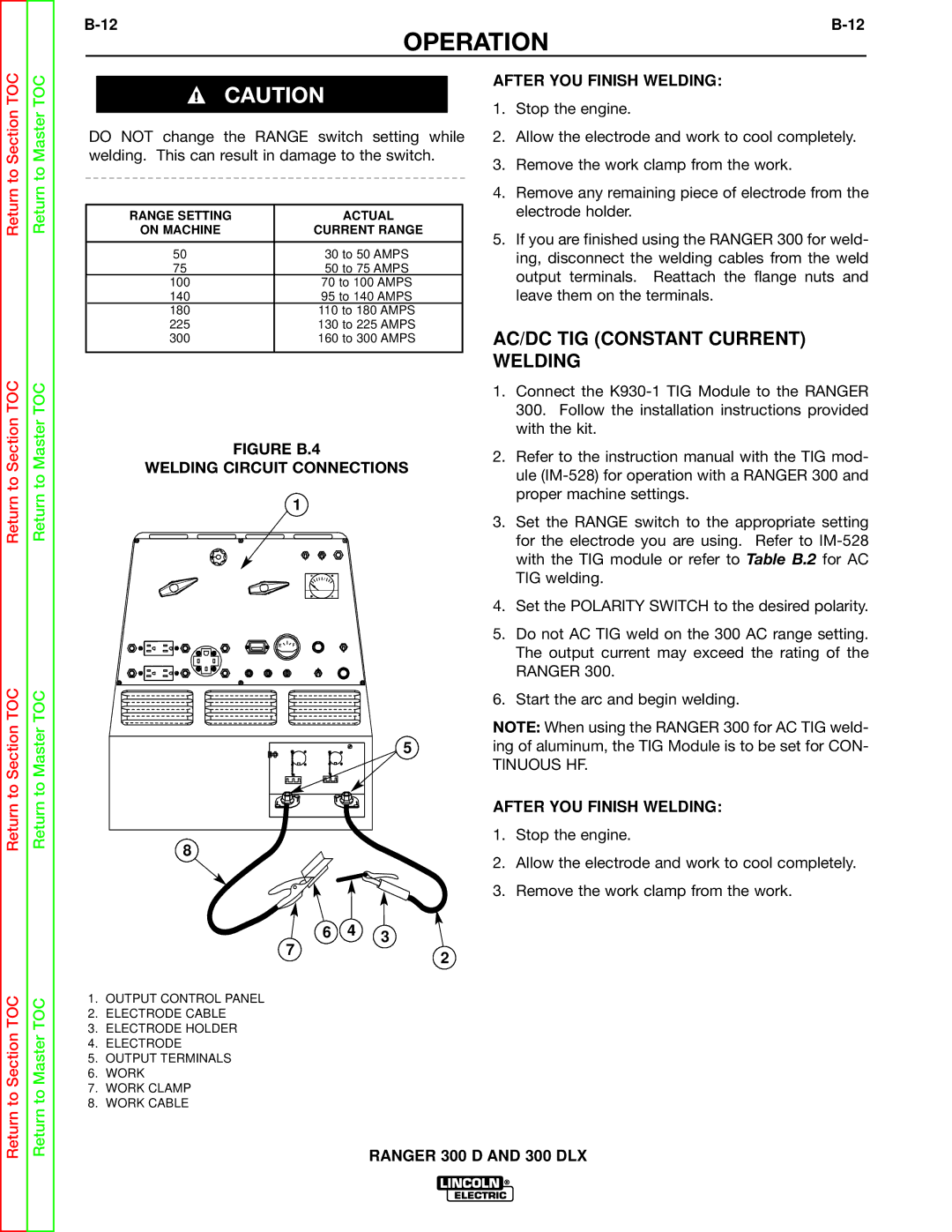 Lincoln Electric SVM148-B service manual AC/DC TIG Constant Current, Welding 