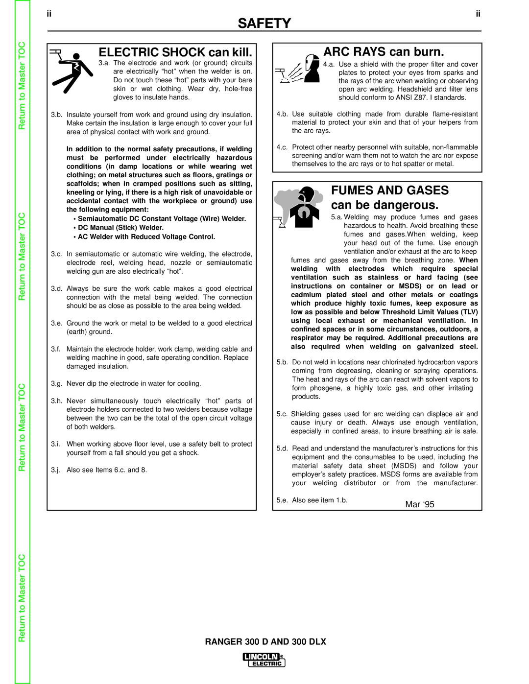 Lincoln Electric SVM148-B service manual Electric Shock can kill 