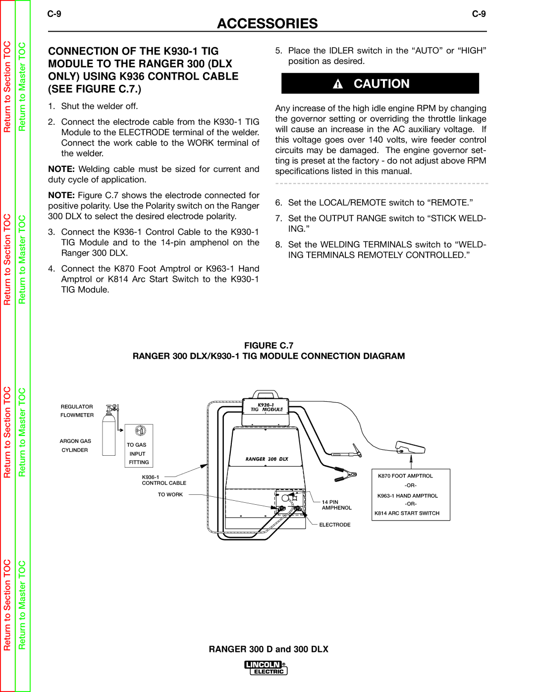 Lincoln Electric SVM148-B service manual Ranger 300 D and 300 DLX 