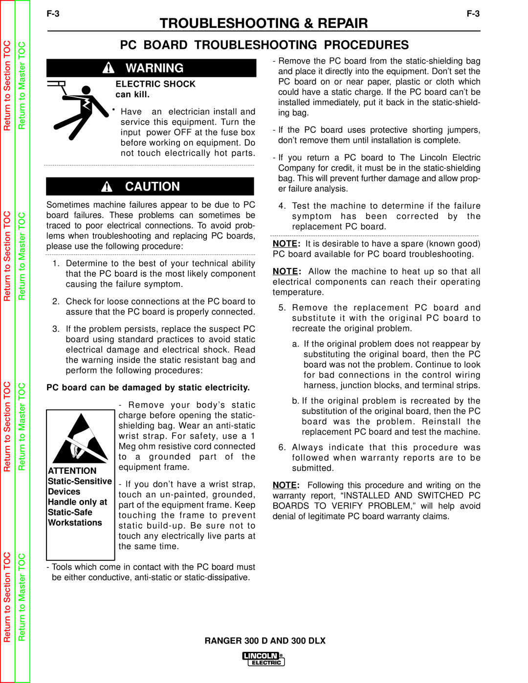 Lincoln Electric SVM148-B service manual PC Board Troubleshooting Procedures 