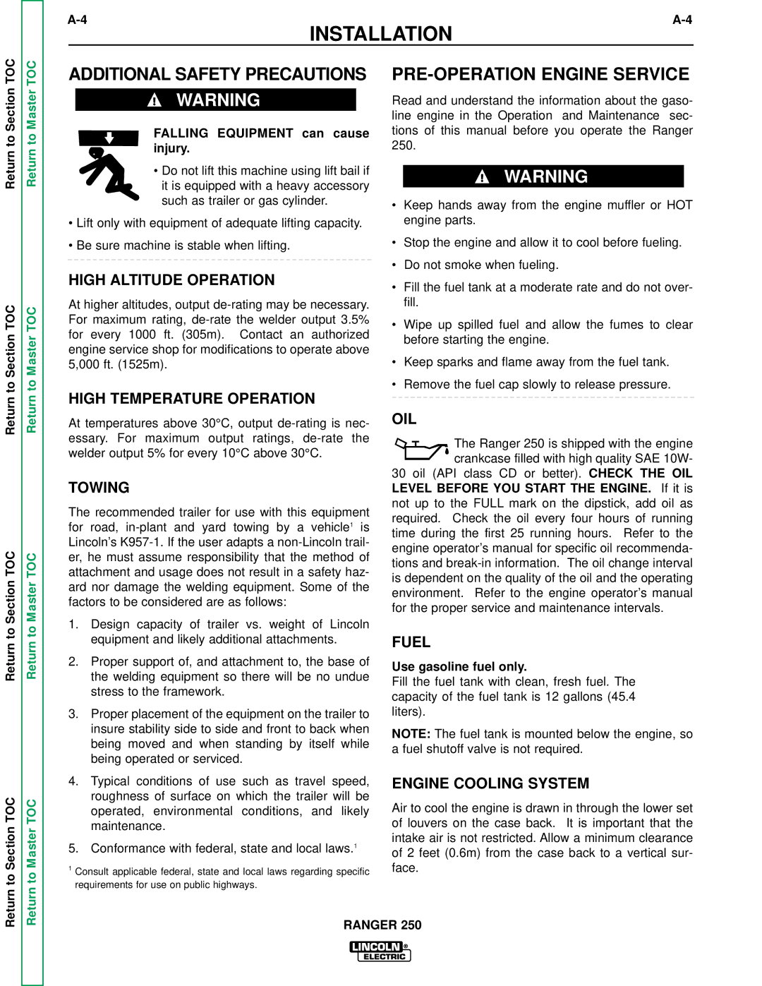 Lincoln Electric SVM150-A service manual Additional Safety Precautions 