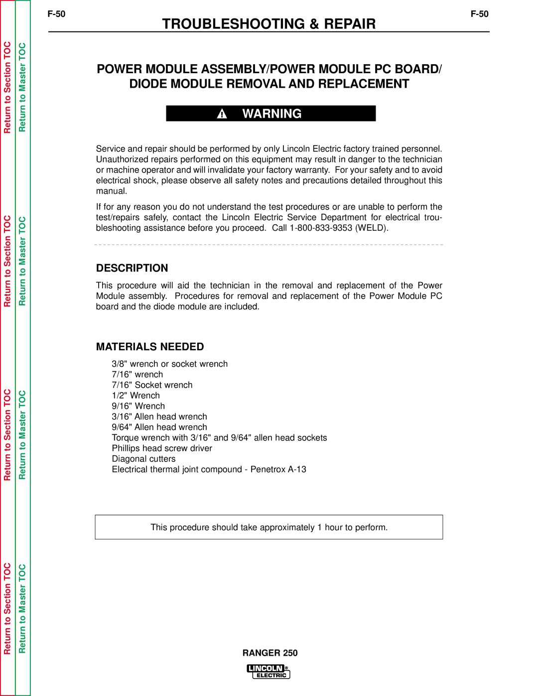 Lincoln Electric SVM150-A service manual Description 