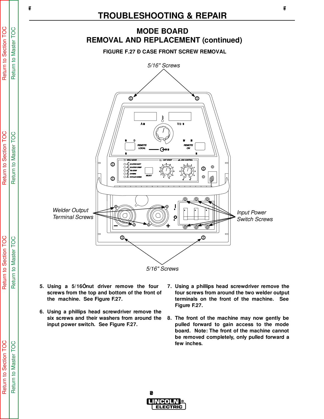 Lincoln Electric SVM152-A service manual Welder Output 